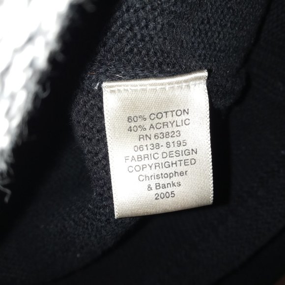 Christopher & Banks Black And Grey Sweater - Picture 2 of 4